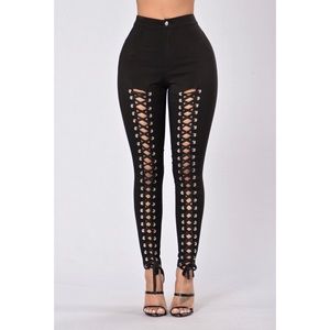FashionNova lace up pants